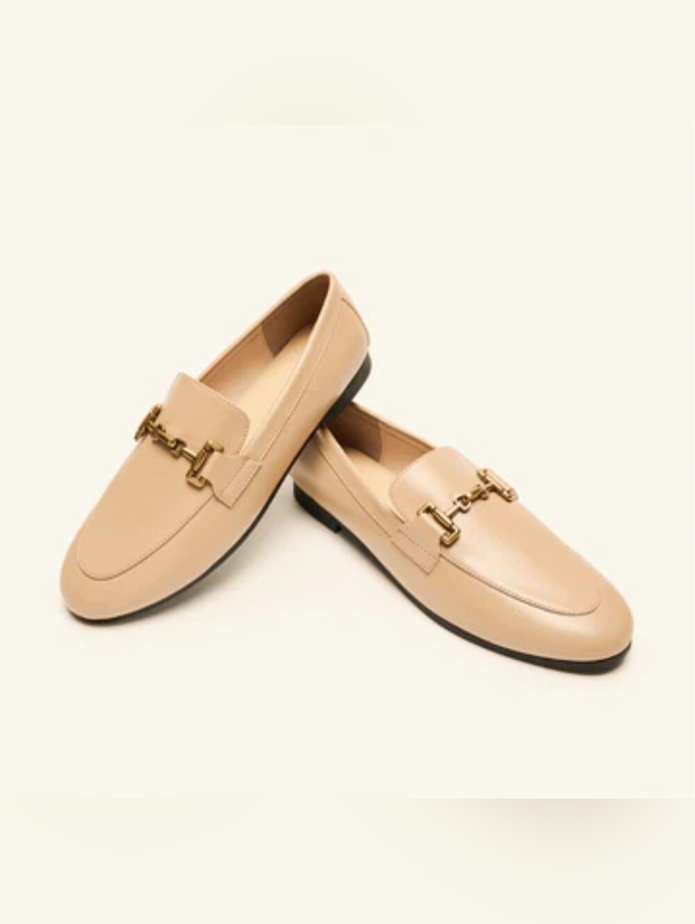 C. Paravano Loraine Gold Bit Round Toe Loafers